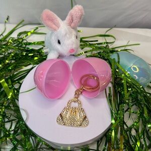 Gold Crystal Handbag Keychain Charm